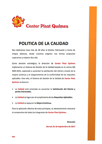 POLITICA DE LA CALIDAD